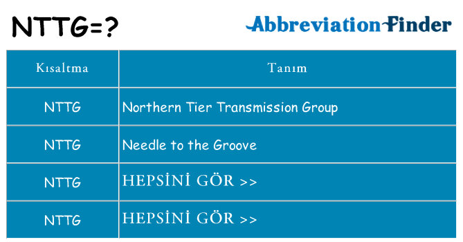 nttg ne anlama geliyor