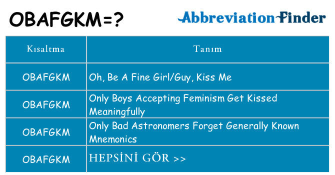 obafgkm ne anlama geliyor