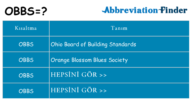 obbs ne anlama geliyor