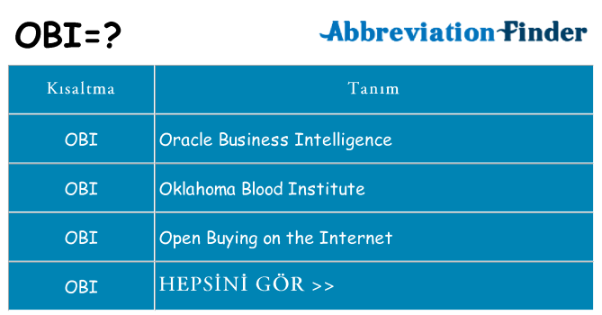 obi ne anlama geliyor