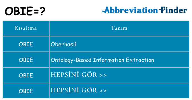 obie ne anlama geliyor