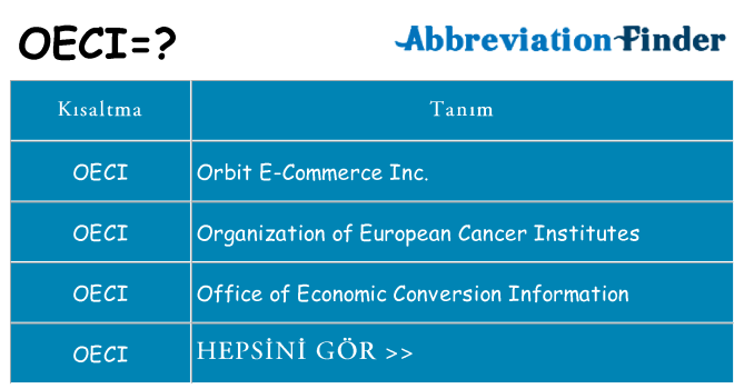 oeci ne anlama geliyor