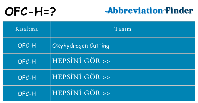ofc-h ne anlama geliyor