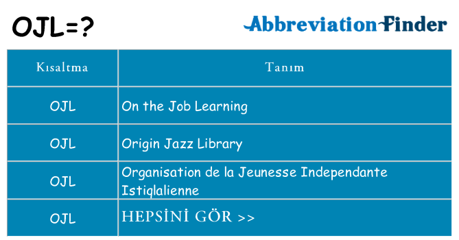 ojl ne anlama geliyor