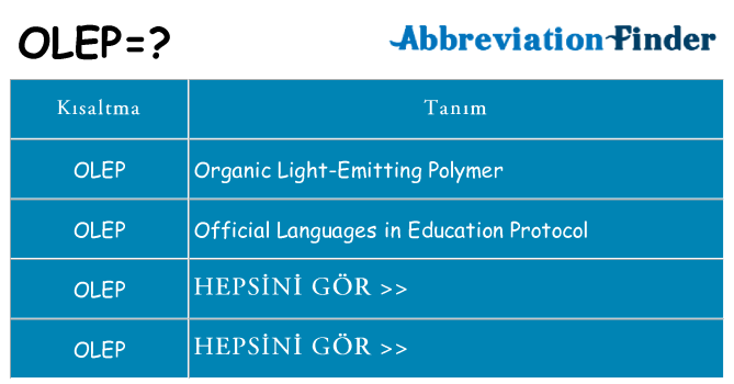 olep ne anlama geliyor