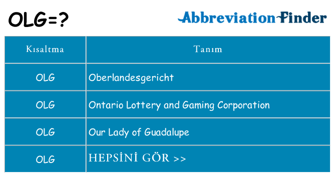 olg ne anlama geliyor