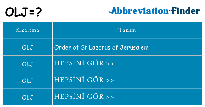 olj ne anlama geliyor