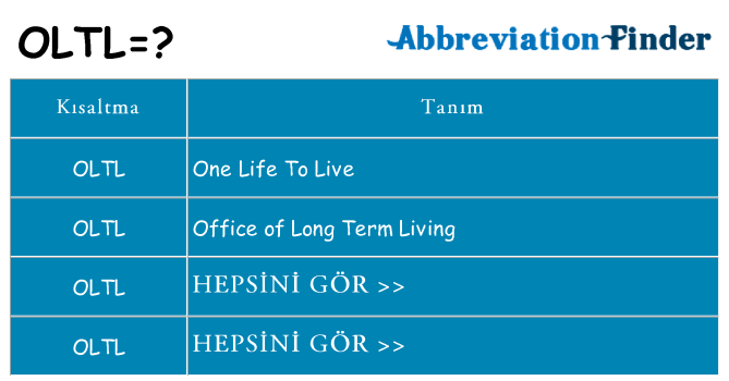 oltl ne anlama geliyor