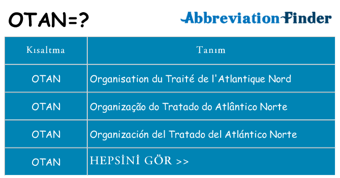 otan ne anlama geliyor
