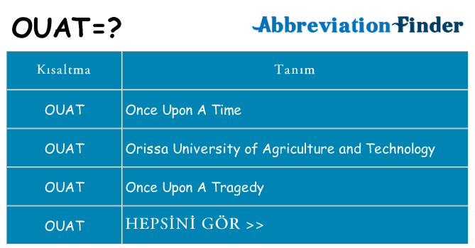 ouat ne anlama geliyor