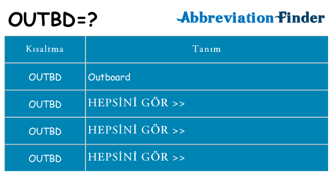 outbd ne anlama geliyor