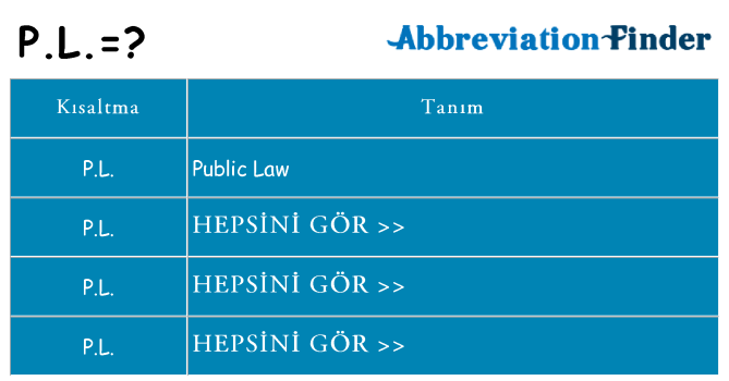 p-l ne anlama geliyor