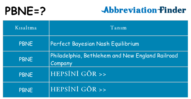 pbne ne anlama geliyor
