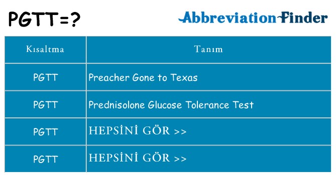 pgtt ne anlama geliyor