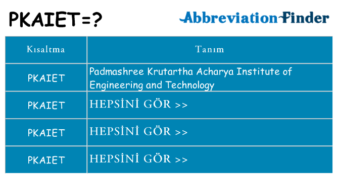 pkaiet ne anlama geliyor