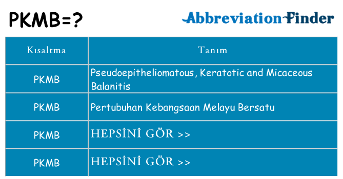 pkmb ne anlama geliyor