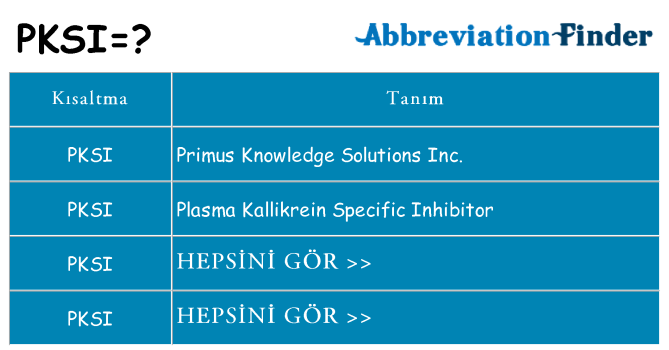 pksi ne anlama geliyor