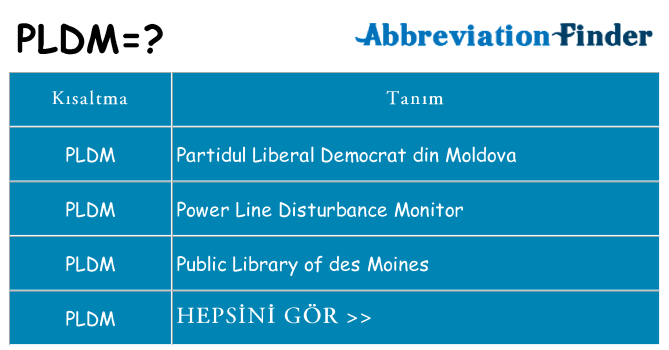 pldm ne anlama geliyor