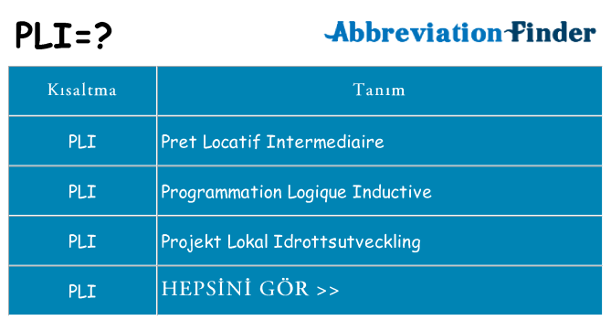 pli ne anlama geliyor
