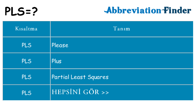 pls ne anlama geliyor