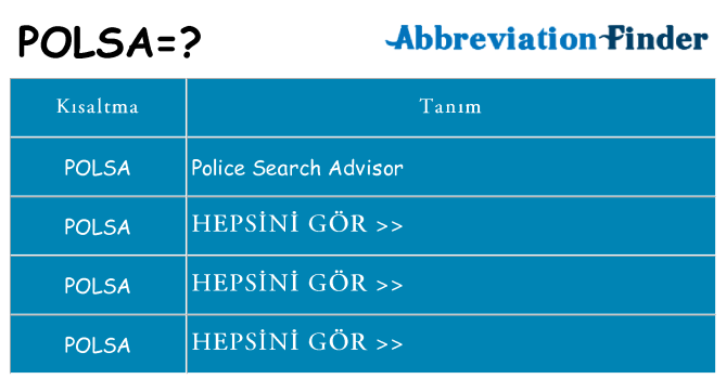 polsa ne anlama geliyor