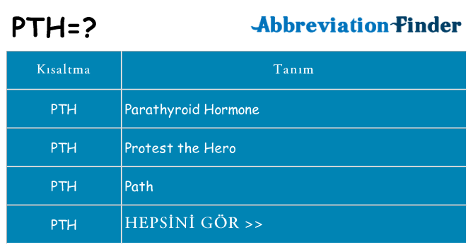 pth ne anlama geliyor