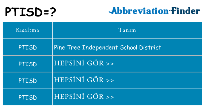 ptisd ne anlama geliyor