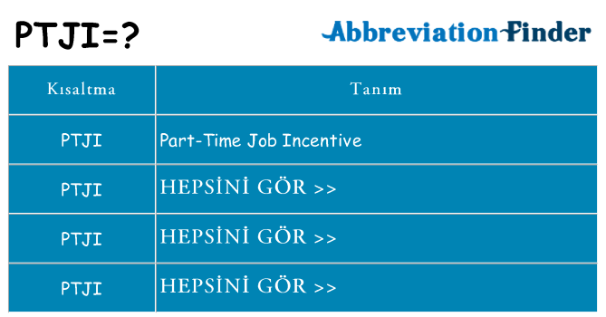 ptji ne anlama geliyor