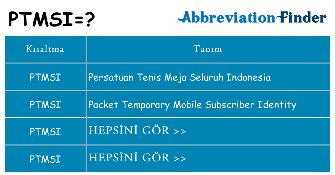 ptmsi ne anlama geliyor