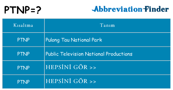 ptnp ne anlama geliyor