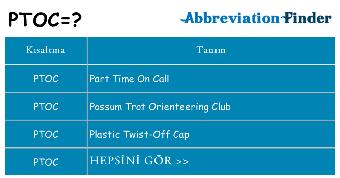 ptoc ne anlama geliyor