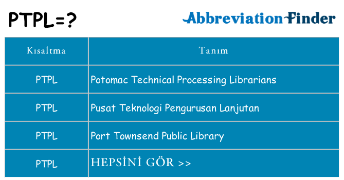 ptpl ne anlama geliyor