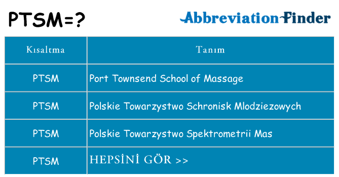 ptsm ne anlama geliyor