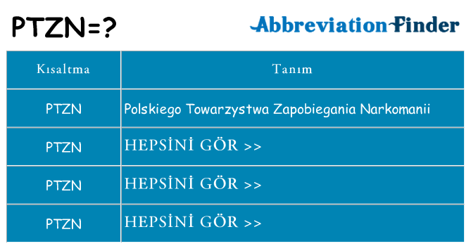 ptzn ne anlama geliyor
