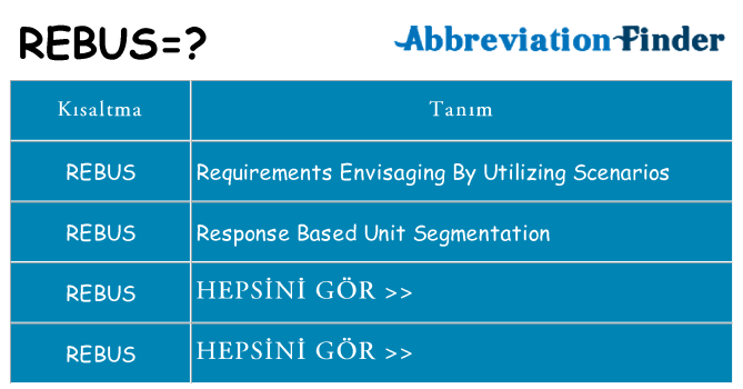 rebus ne anlama geliyor