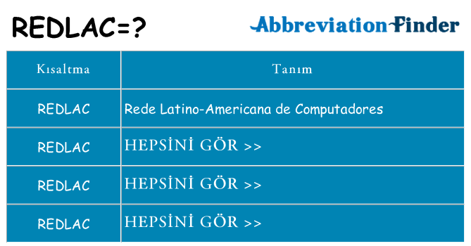 redlac ne anlama geliyor