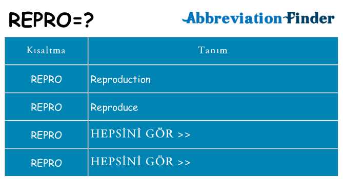repro ne anlama geliyor