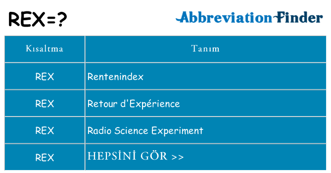 rex ne anlama geliyor