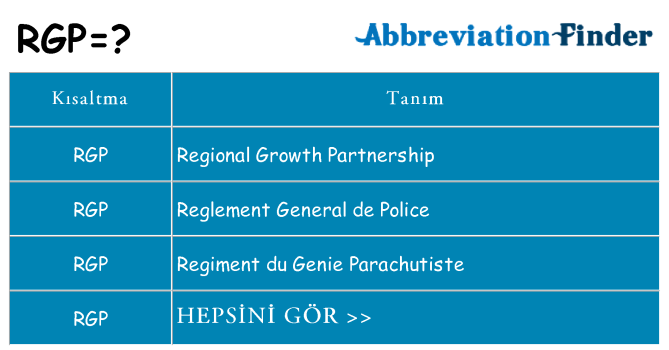 rgp ne anlama geliyor