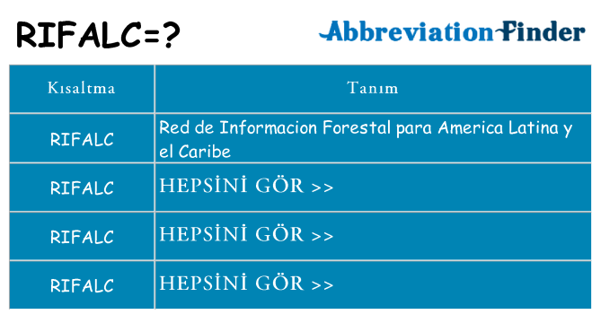 rifalc ne anlama geliyor
