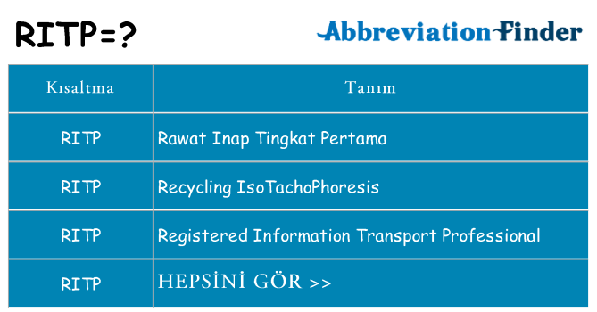 ritp ne anlama geliyor