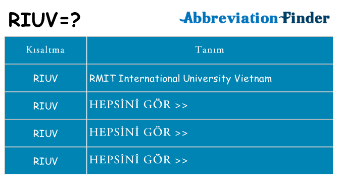 riuv ne anlama geliyor