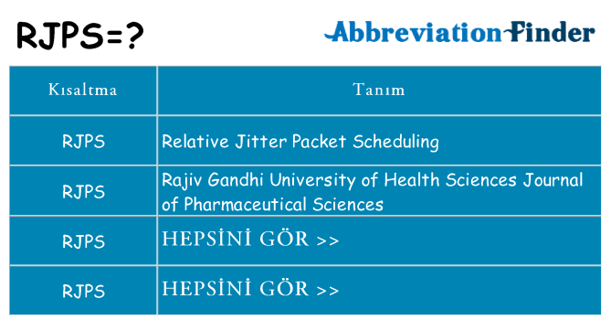 rjps ne anlama geliyor