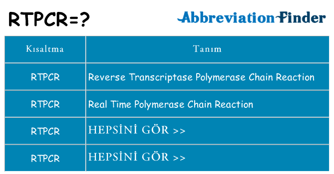 rtpcr ne anlama geliyor