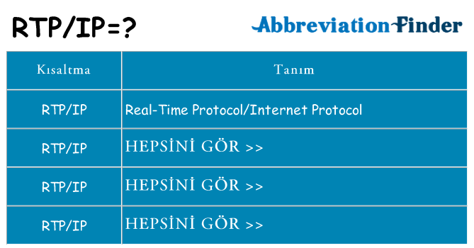 rtpip ne anlama geliyor
