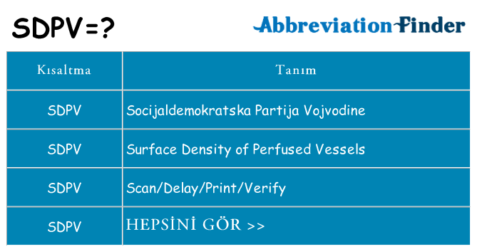 sdpv ne anlama geliyor