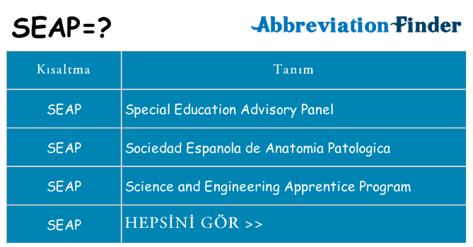 seap ne anlama geliyor