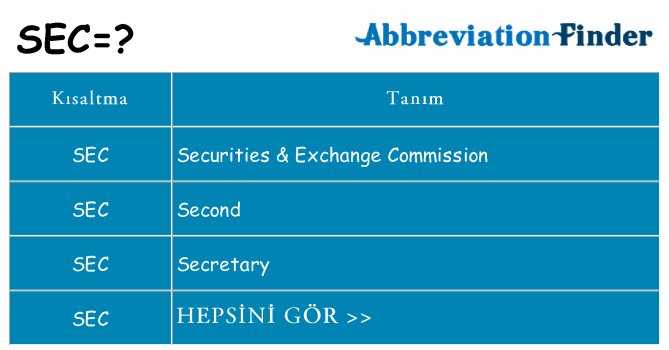 sec ne anlama geliyor