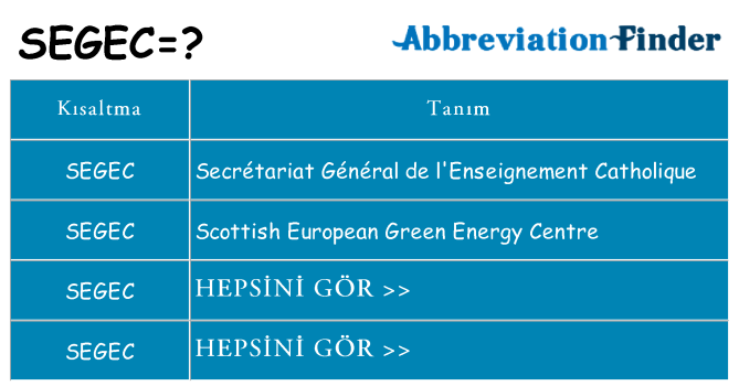 segec ne anlama geliyor