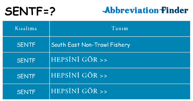 sentf ne anlama geliyor